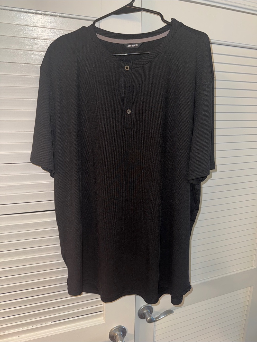 Black Short-Sleeve Henley Tee